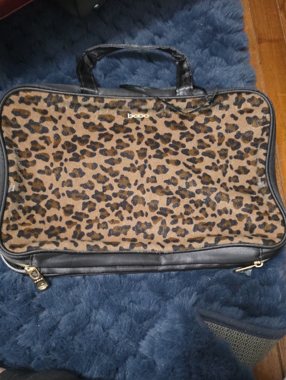 bebe Leopard-Print Laptop Bag in Brown and Black